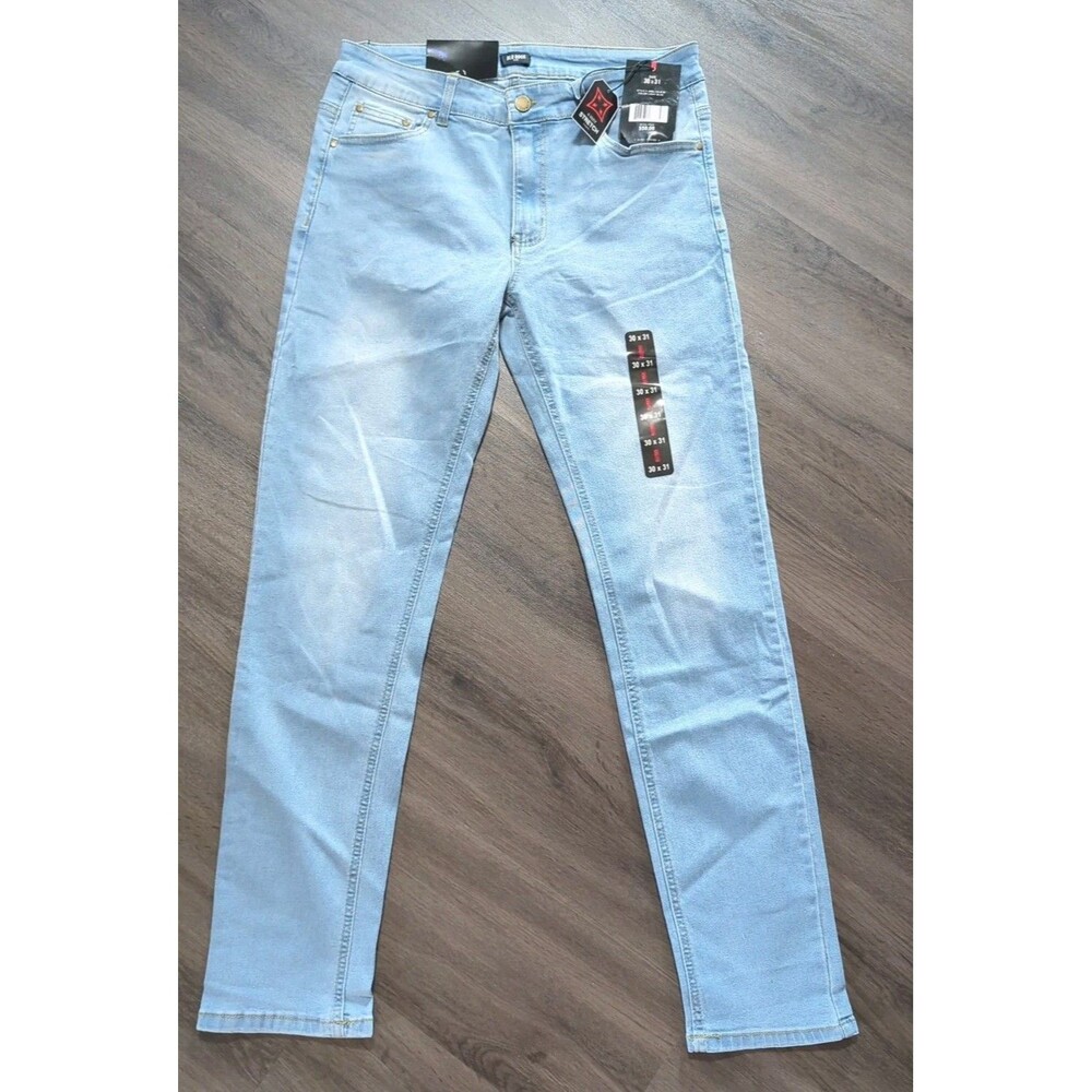 NWT Blu Rock Denim Flex Jeans Mens 4 Way Stretch 30X31 Light Blue